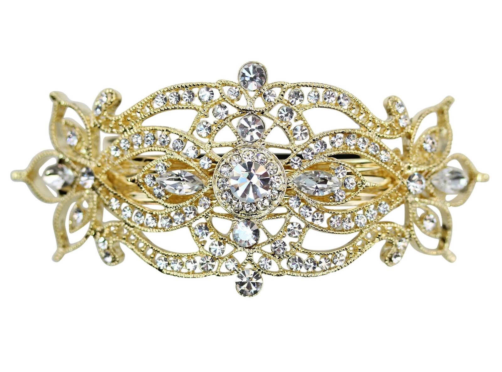 Faship Gorgeous Clear Floral Big Hair Barrette