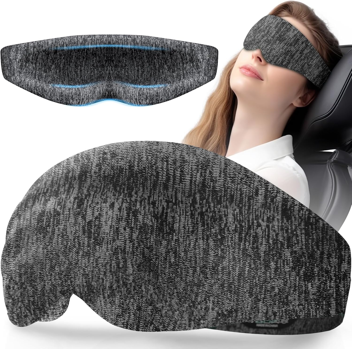 Sleep Mask Blackout, LC-dolida 3D Eye Mask for Sleeping, Soft and No Pressure on Eyes, Sleep Mask for Men Women Sleeping Nap Travel