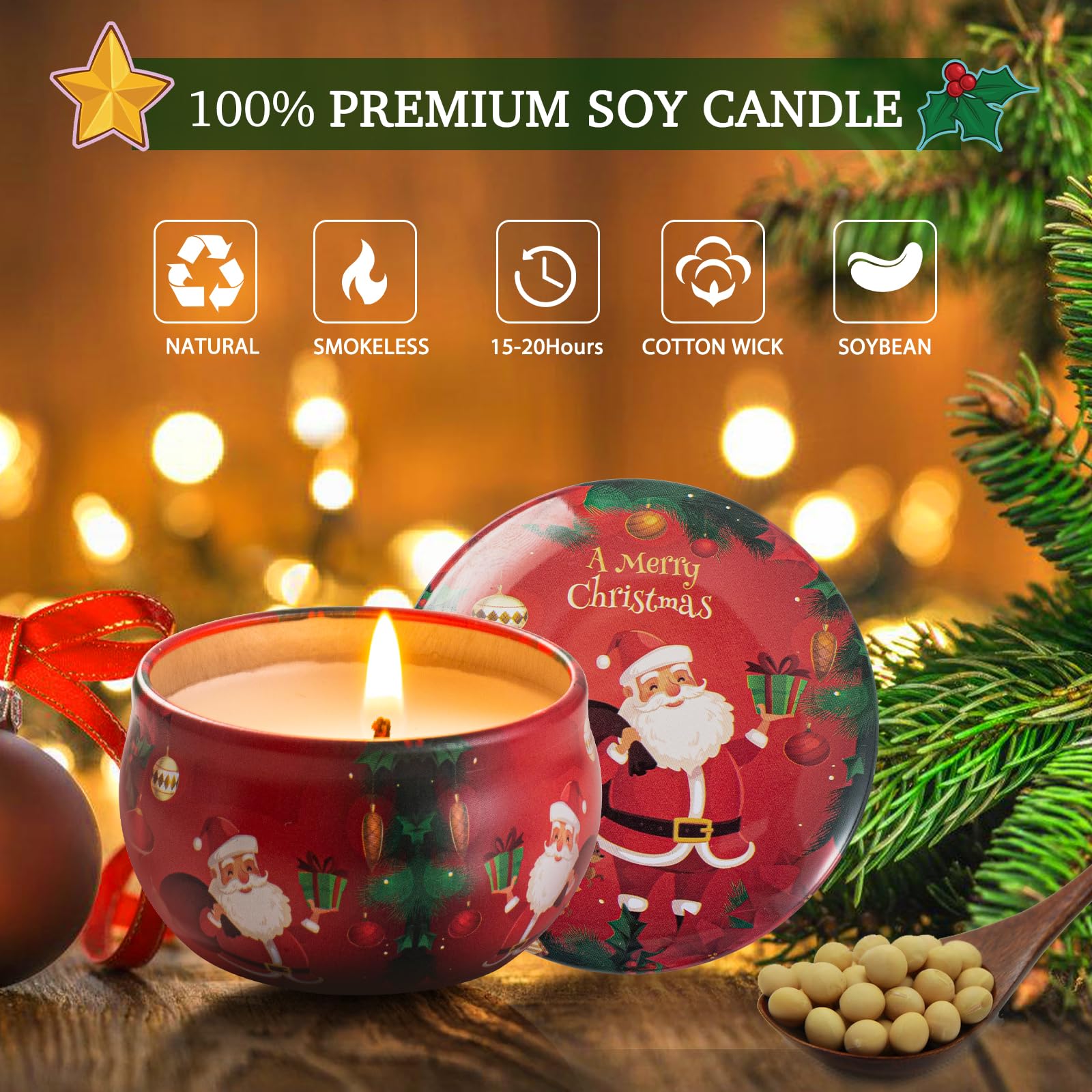 Bougies Parfumées En Cire De Soja - Lot De 12 Parfums - 12-15h De Combustion - Pour Détente Et Sommeil