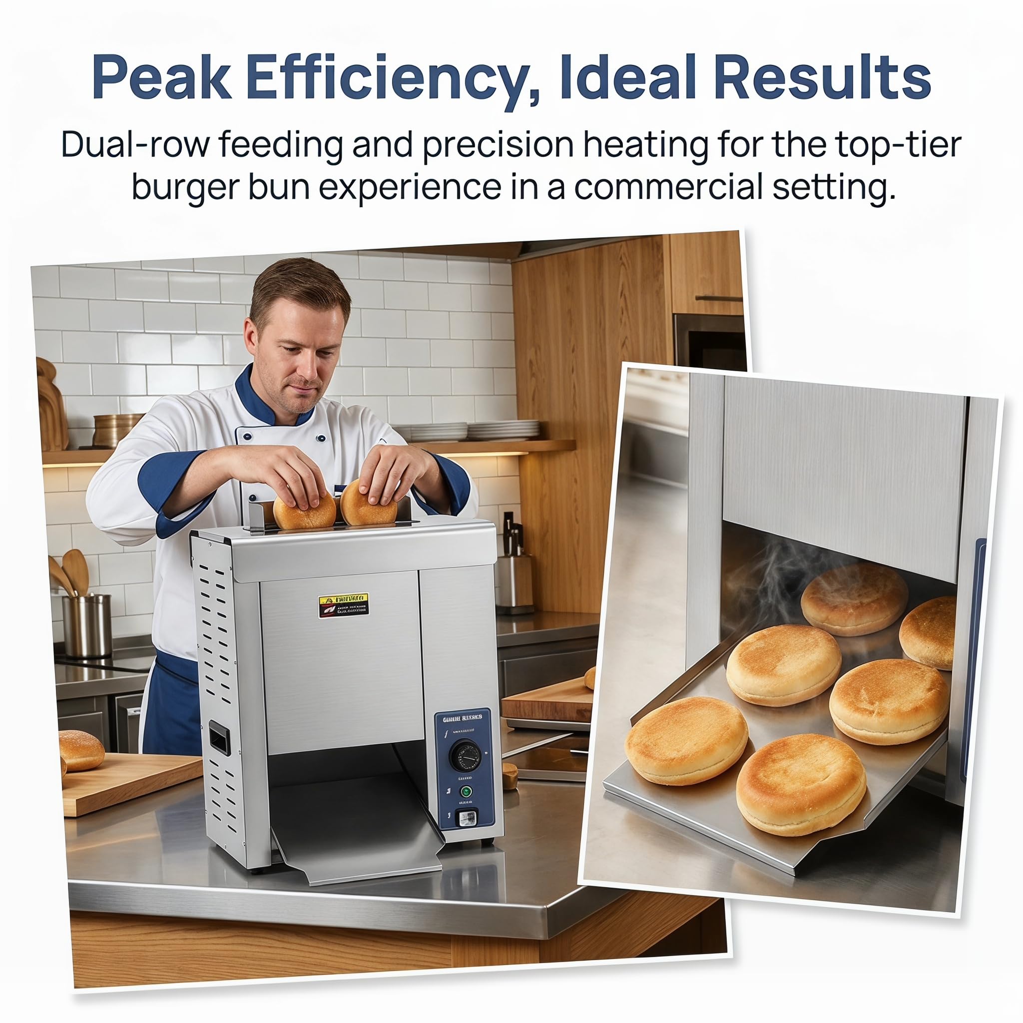 Tostadora Comercial De Pan para Hamburguesas De 2000 W: Máquina Eléctrica Vertical para Hornear con Temperatura Ajustable Y Asas Laterales Empotradas para Un Tostado Pan.