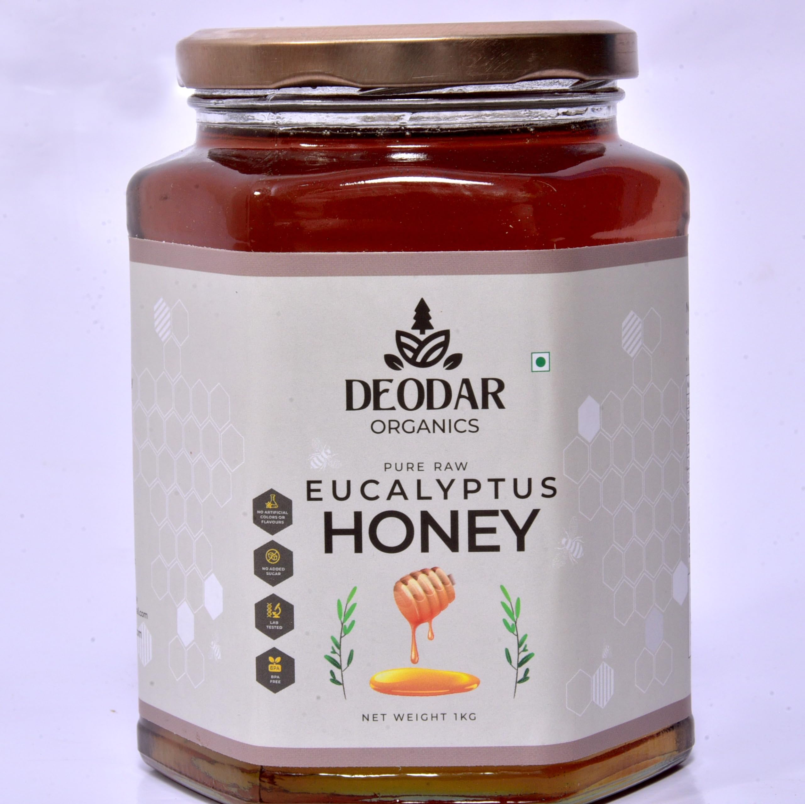 Deodar organics' 100% Pure Raw Eucalyptus Honey - No Additives Or Preservatives | Unheated | Unprocessed | Collected from the Eucalyptus trees | Highly Nutritious | Rich in Antioxidants.