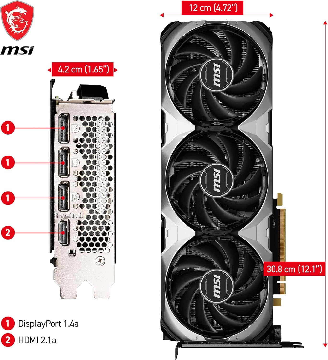 MSI GeForce RTX 4060 Ti Ventus 3X 16G OC Graphics Card -NVIDIA RTX 4060 Ti, 16GB GDDR6 Memory, 18Gbps, PCIe 4.0, DLSS3