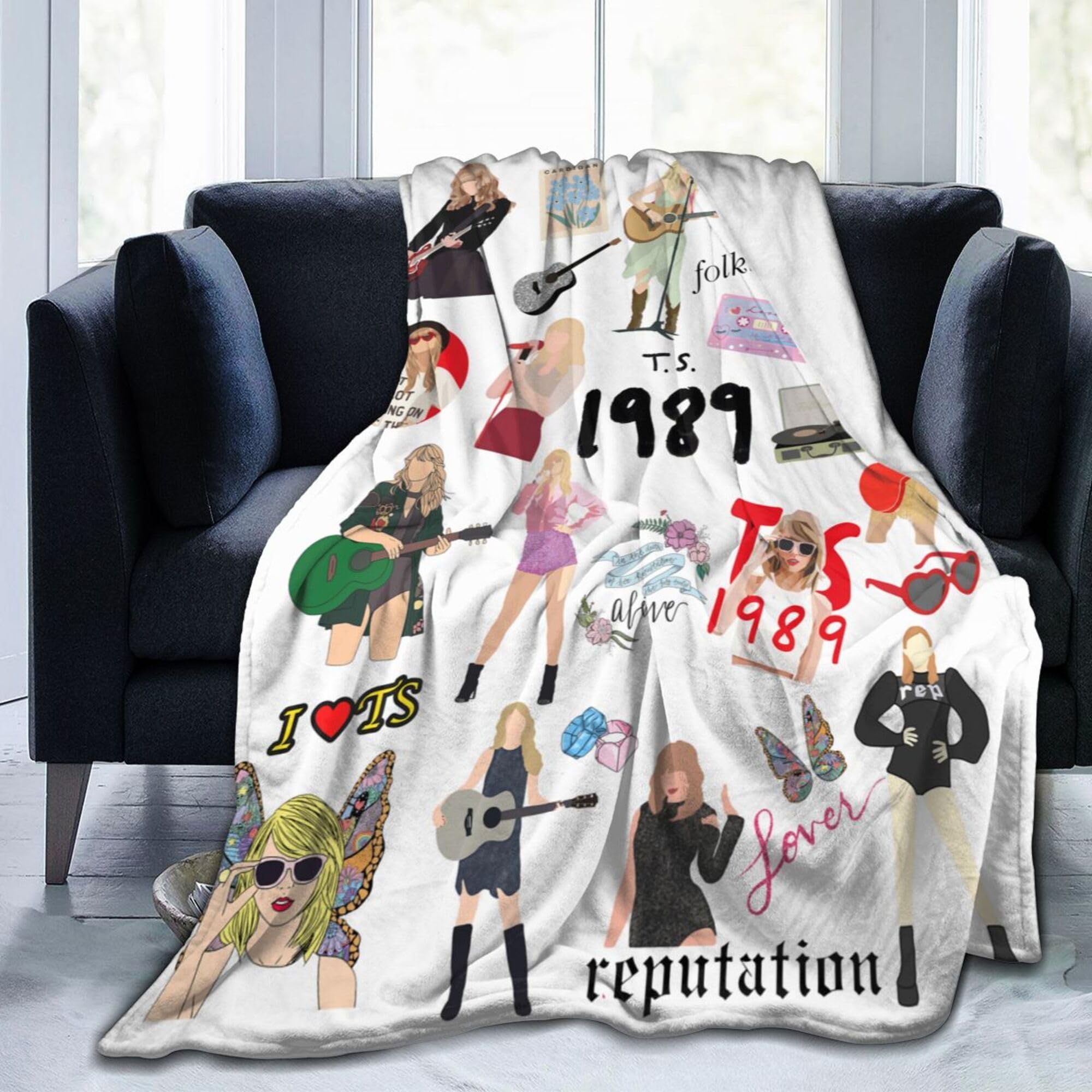 JIAOTUSinger Throw Blanket Super Soft Flannel Merchandise Blankets Gifts for Kids Adults Fans Bedroom Bed Sofa Couch Birthday Party Decorations 50"x40"