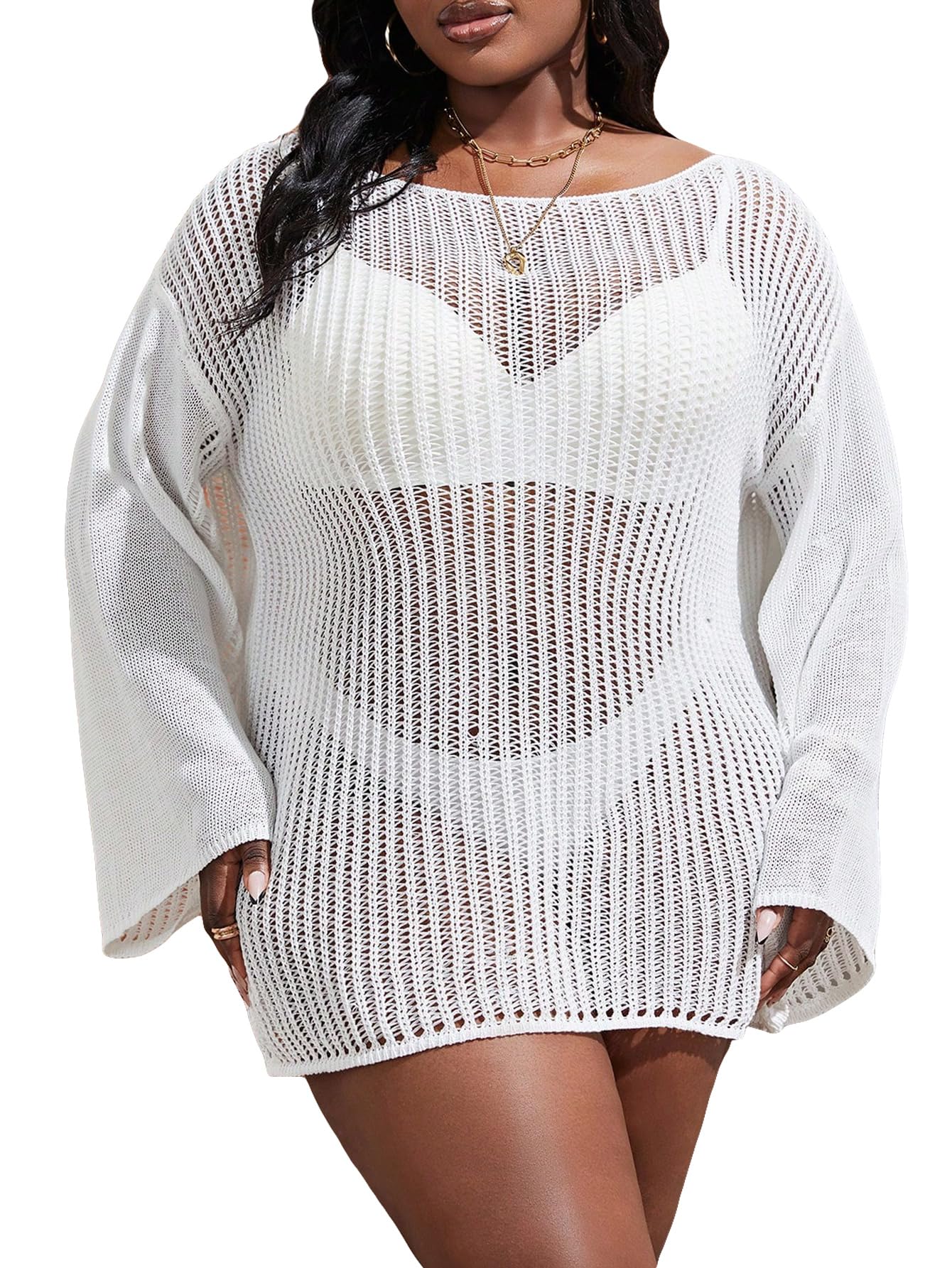 Robe cache-maillot grande taille masquant les imperfections avec style - 6