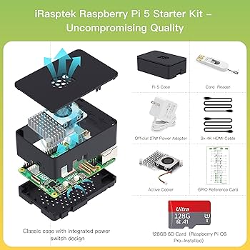 ミニPC Raspberry Pi 5 Starter Kit 51JP9wd+e2L.jpg