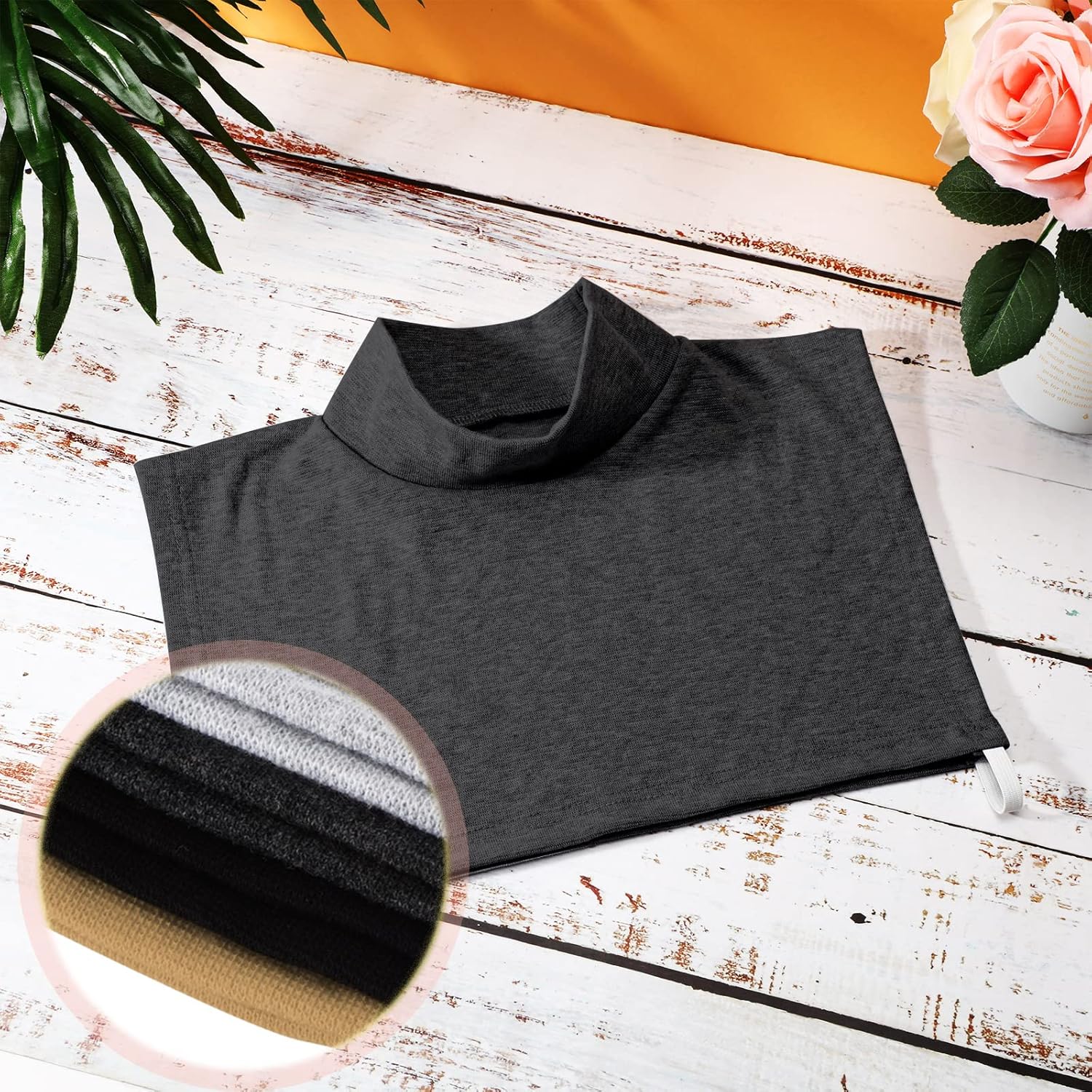 Tarpop 8 Pcs Fake Turtleneck Dickey Collar Detachable Faux Half Top Mock Blouse Collar for Women Men Adults Sweater, 8 Colors - Image 7