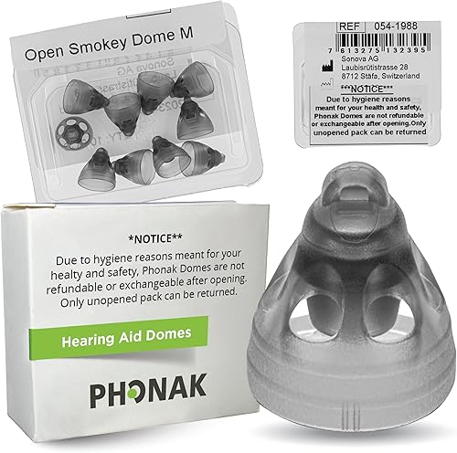 Miniatura 8 de Phonak - Domo ahumado abierto pequeño (0.24 pulgadas = 0.236 in), 10 cúpulas, repuesto original de Suiza OEM de Sonova, cúpulas para audífonos para