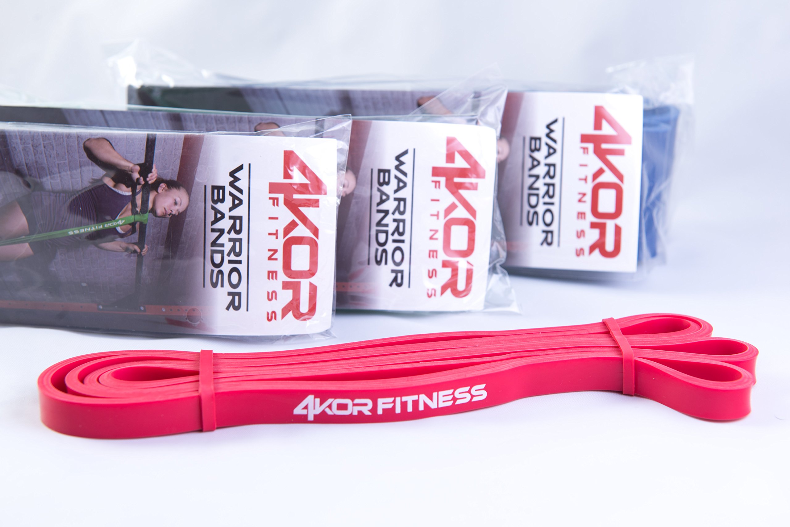 4KOR Fitness Taśma wspomagająca podciąganie, wytrzymała taśma oporowa 104 cm (od 5 do 79 kg) - pojedyncza taśma lub zestaw