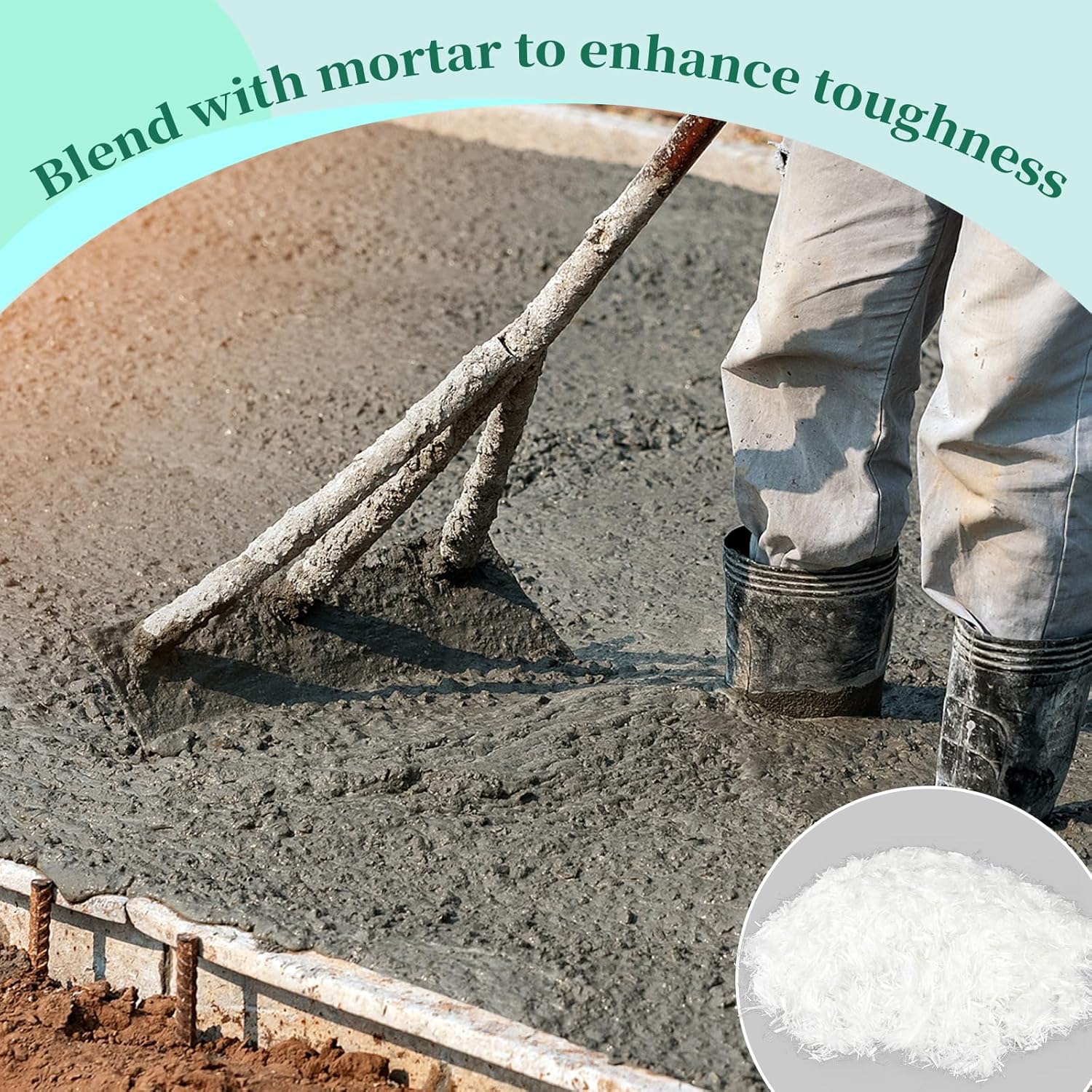 11 Lb 1/4 Inch Chopped Fiberglass Fibers Strands for Cement 6 mm, 9mm Mortar Concrete Reinforcement Anti Seepage Anti Cracking Milled Glass Fiber for Building Wall Garden Floor