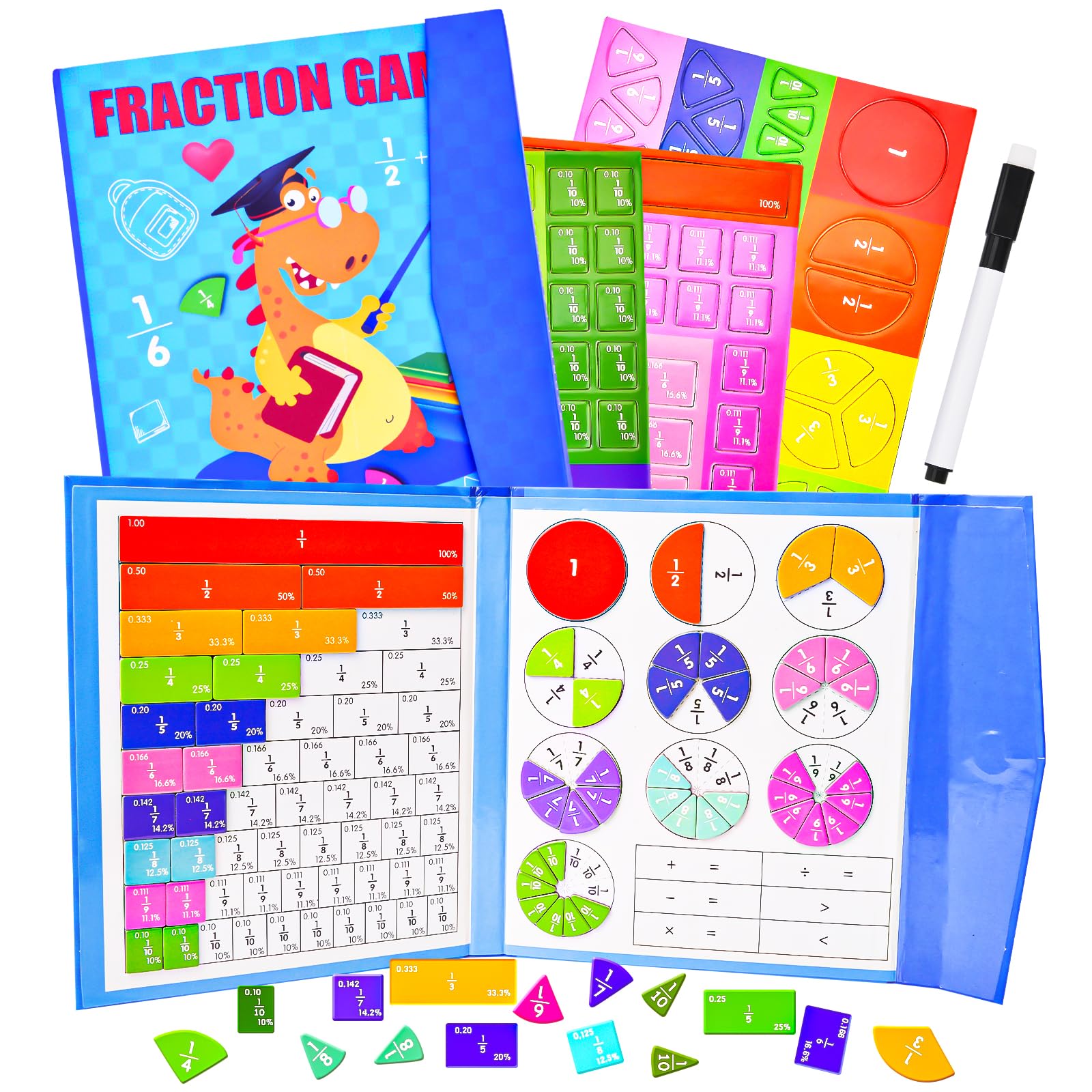 Piastrelle Magnetiche Per Frazioni | Gioco Educativo | Per Scuola, Casa, Apprendimento Interattivo - Foto 2