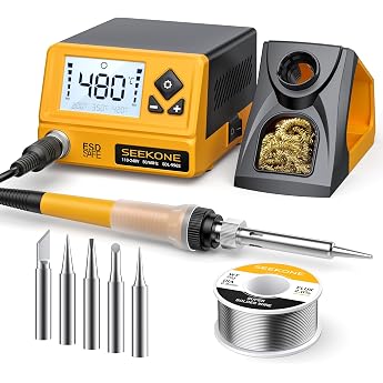 SEEKONE Soldering Station, 60 W, Professional Soldering Iron, Adjustable Temperature 200&deg;C - 480&deg;C with LCD Display Display, 