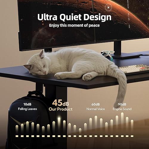 Miniatura 6 de INNOVAR Escritorio eléctrico de pie, escritorio de pie de altura ajustable, escritorio de pie de 40 x 24 pulgadas para computadora de oficina en