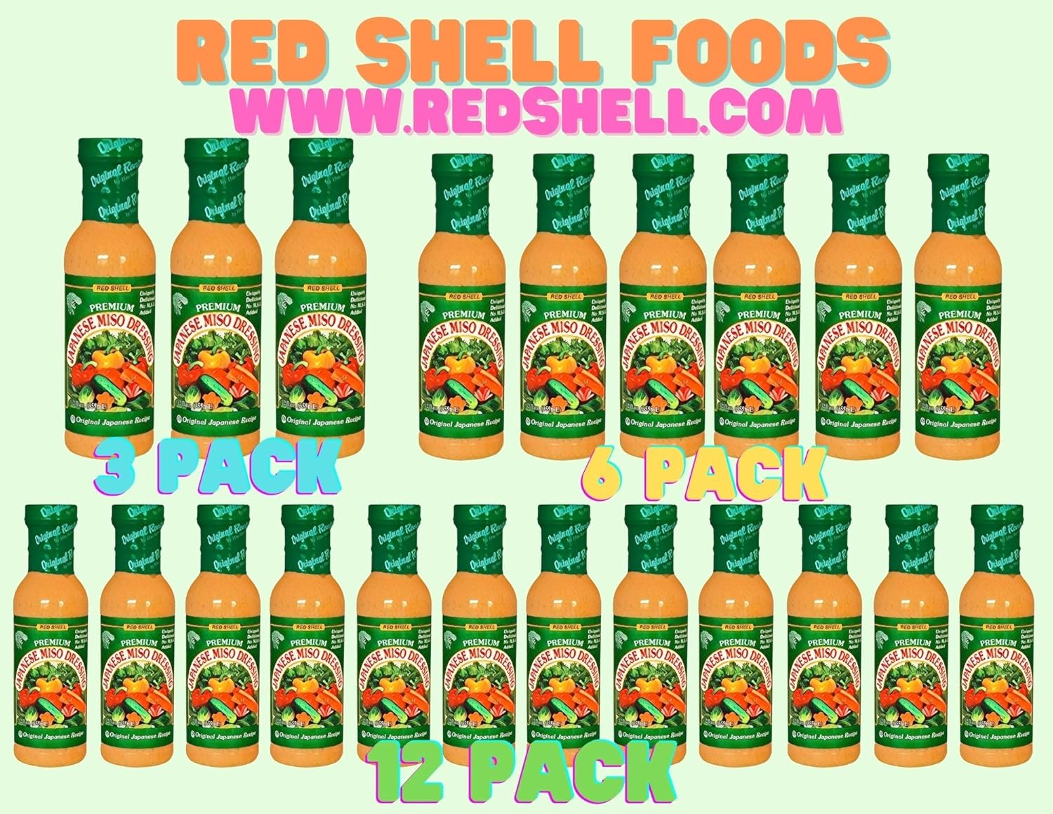 Red Shell Miso Dressing 12 Fl. oz. (Pack of 3)