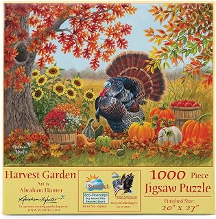 SUNSOUT INC - Harvest Garden - 1000 pc Jigsaw Puzzle by Artist: Abraham Hunter - Finished Size 20" x 27" Halloween - MPN# 69656