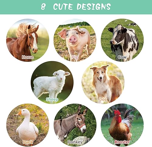 Miniatura 3 de Zonon 600 calcomanías de animales de granja realistas en rollo de animales de granjero con temática de amigos, suministros de enseñanza para niños,