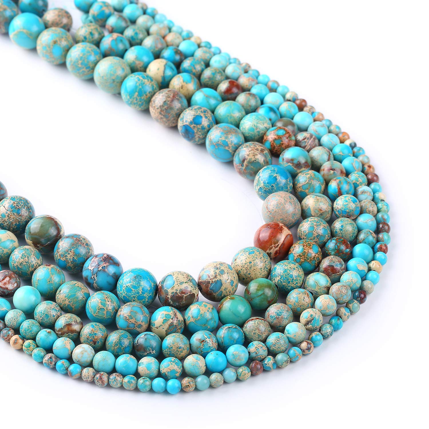 Rosebeading Blue Sea Sediment Jasper Beads, Round Gemstones, 12Mm, Full Strand 15"