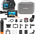 AKASO Brave 4 Pro 4K30fps Ultra HD Action Camera 131ft Waterproof Underwater Camera 20MP Vlogging Video Cameras Touch Screen EIS Remote Control 5XZoom 2xBatteries and Other Helmet Accessories Kit