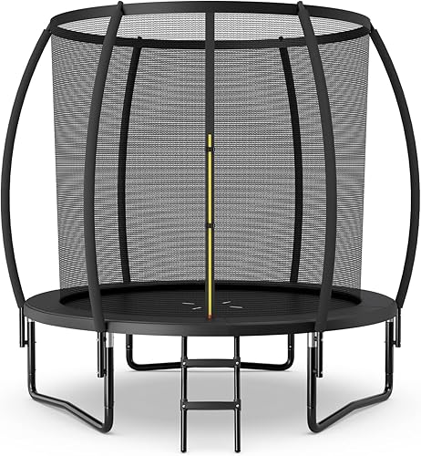 Goplus Trampolines recreativos de 8 pies, 10 pies, 12 pies, 400 libras, trampolín para exteriores con cierre, escalera antideslizante, tecnología