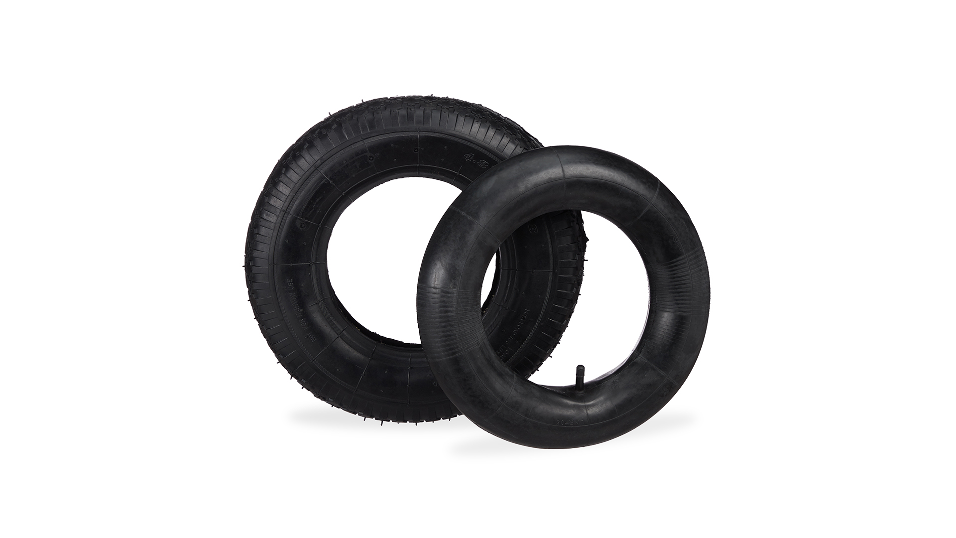 Kit Pneu 4.80/4.00-8 6PR Avec Chambre à Air - Pour Brouette, Chariot, Traction Renforcée, Valve Auto