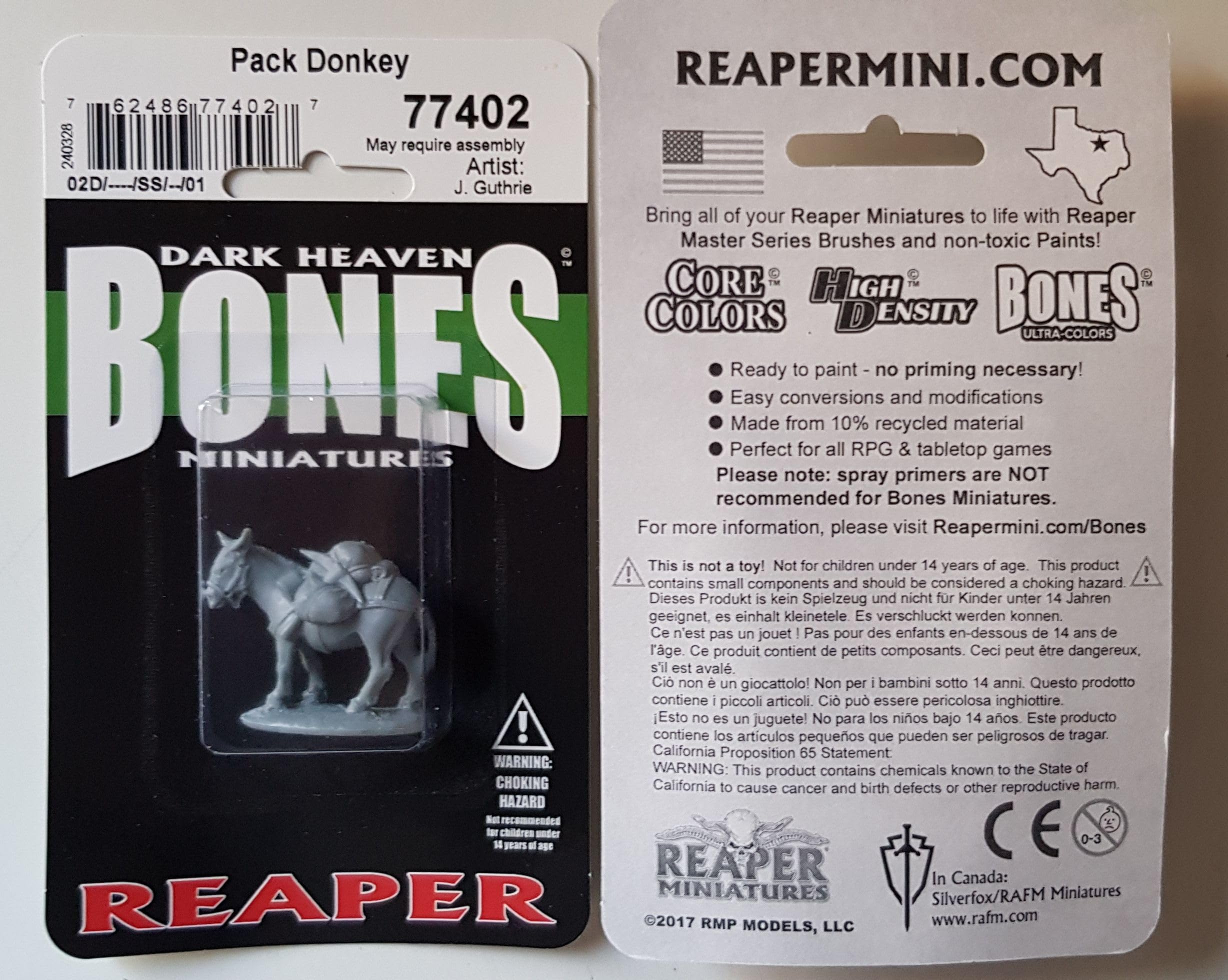 Reaper Bones Miniatur KAR DRAKIR – 25mm Heroic Scale, 40 Mm Hoch, Unbemalt, Aus Kunststoff