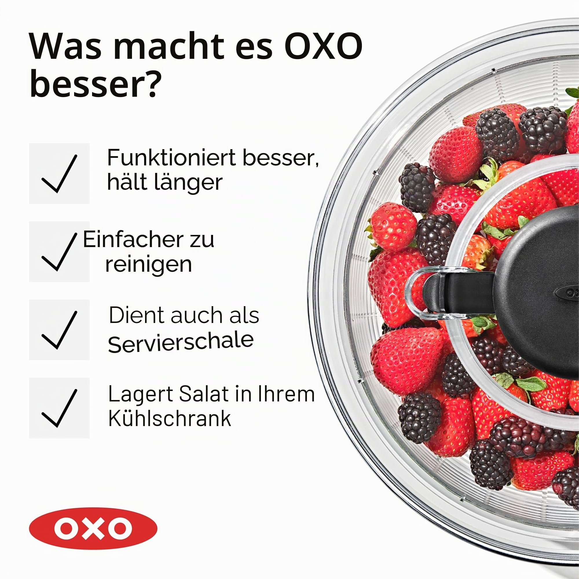 OXO Good Grips Salatschleuder 5,8L, Farblos, Größe