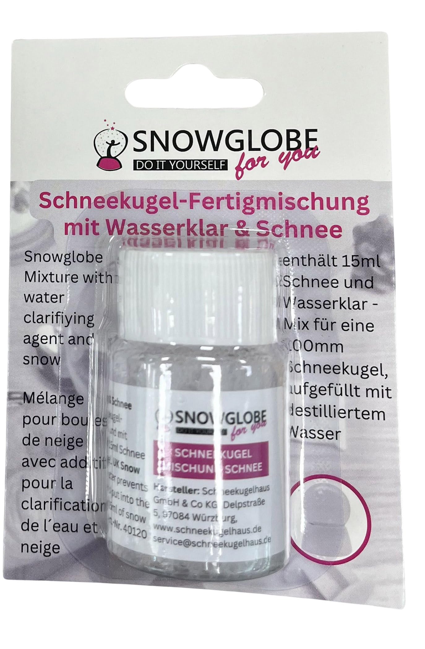Liquide Pour Boule à Neige DIY - Mélange Prêt à L'Emploi 15 Ml - Neige Et Eau Pour Création Maison