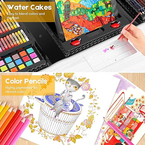 Miniatura 22 de iBayam Kit de arte, paquete de 251 suministros de arte, kits de dibujo, caja de regalo para artes y manualidades, caja de regalo para niños, Negro