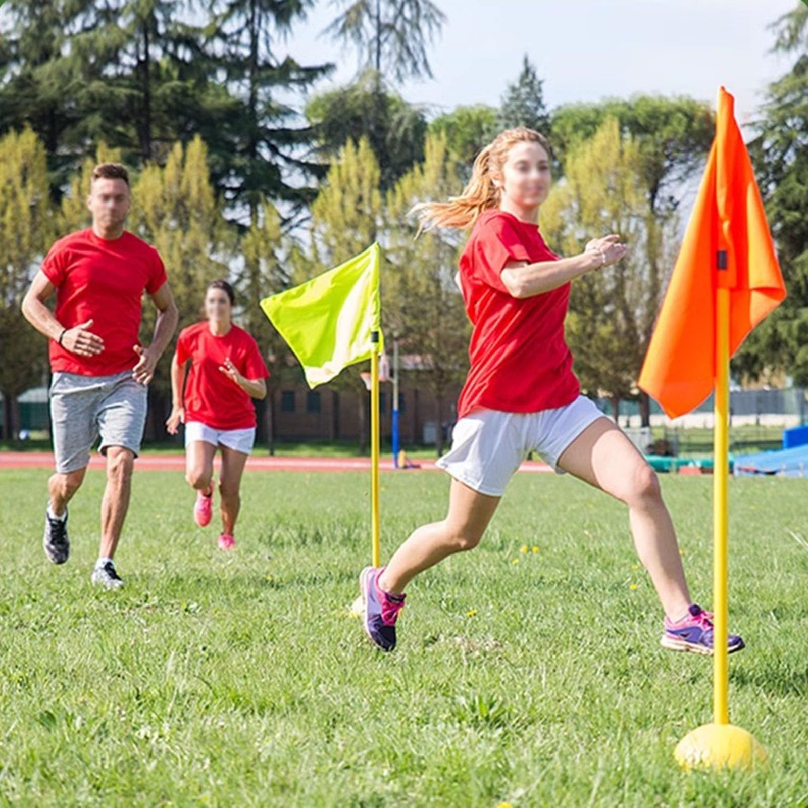 Bâtons De Slalom Fitness Health Pro - Lot De 3, Hauteur 1.5m, Couleur Fluorescente Pour Entraînement