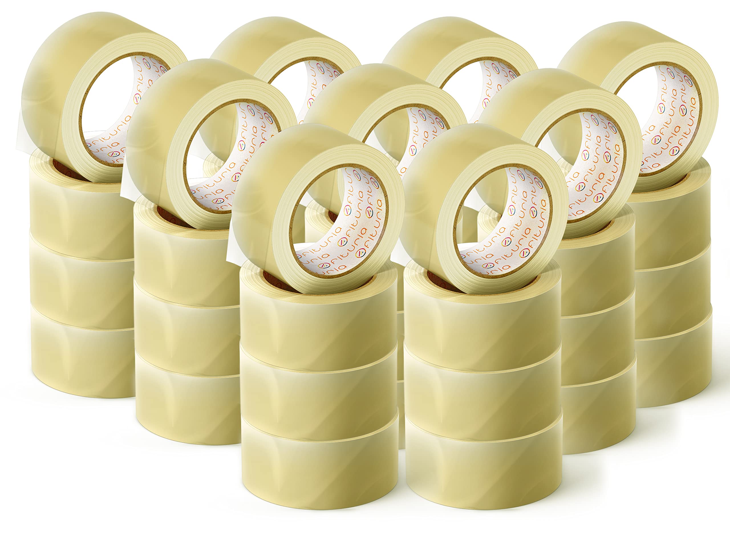 OFITURIA48mm x 120m Clear Packaging Tape for Packing Shipping Boxes and Moving Boxes - 48 Rolls - For Safe and Durable Packaging