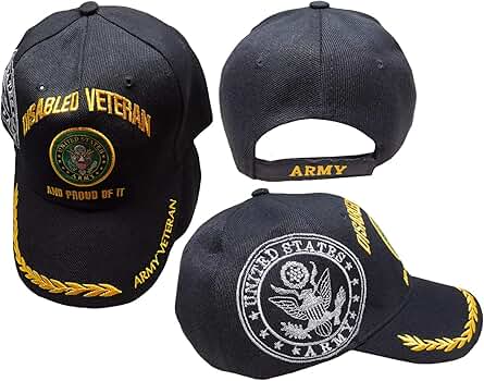 Amazon | アメリカ陸軍障害者陸軍退役軍人野球帽 誇り高き刺繍