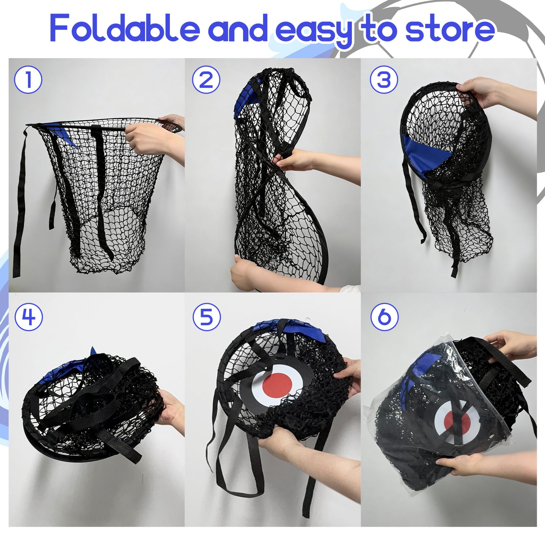 TZEKING 2Pcs Red de Objetivo de Fútbol, 2 Redes + 1 Objetivo Colgante, Contenedores Superiores para Entrenamiento de Tiro, Plegable con Correas Ajustables para Niños y Adultos