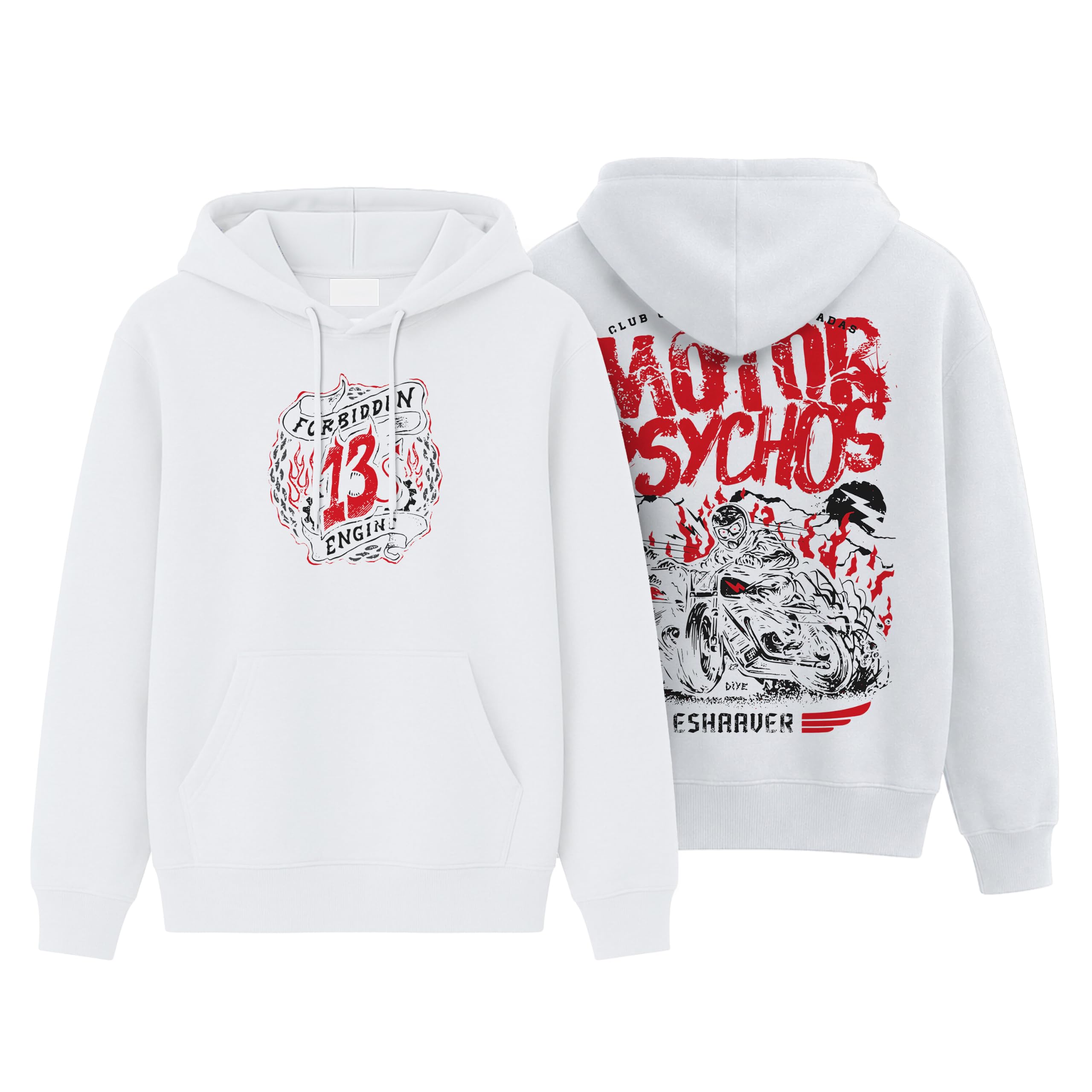 Vintage Motorcycle Graphic Hoodie for Men & Women | Skull Rider Back Print Hooded Sweatshirt | Premium 350 GSM Spun Fleece Regular Fit Winter Pullover with Kangaroo Pocket-picture-37