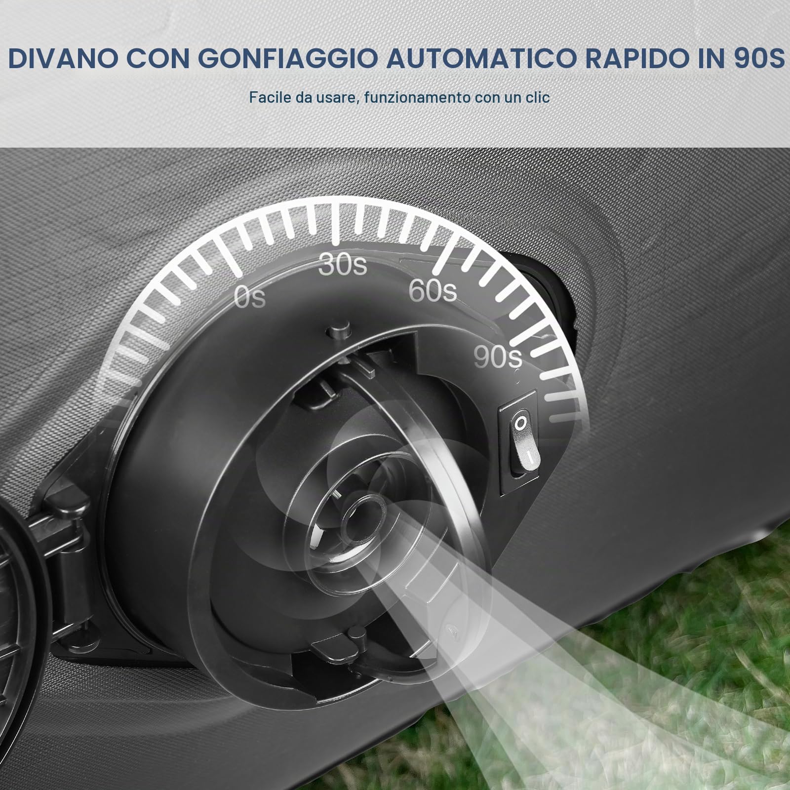 Bestrip Divano Gonfiabile, Lettino Gonfiabile, Materasso ad Aria con Pompa Elettrica Integrata, Divano Gonfiabile da Campeggio, Adatto per Interni ed Esterni (180 * 70 * 50 cm)
