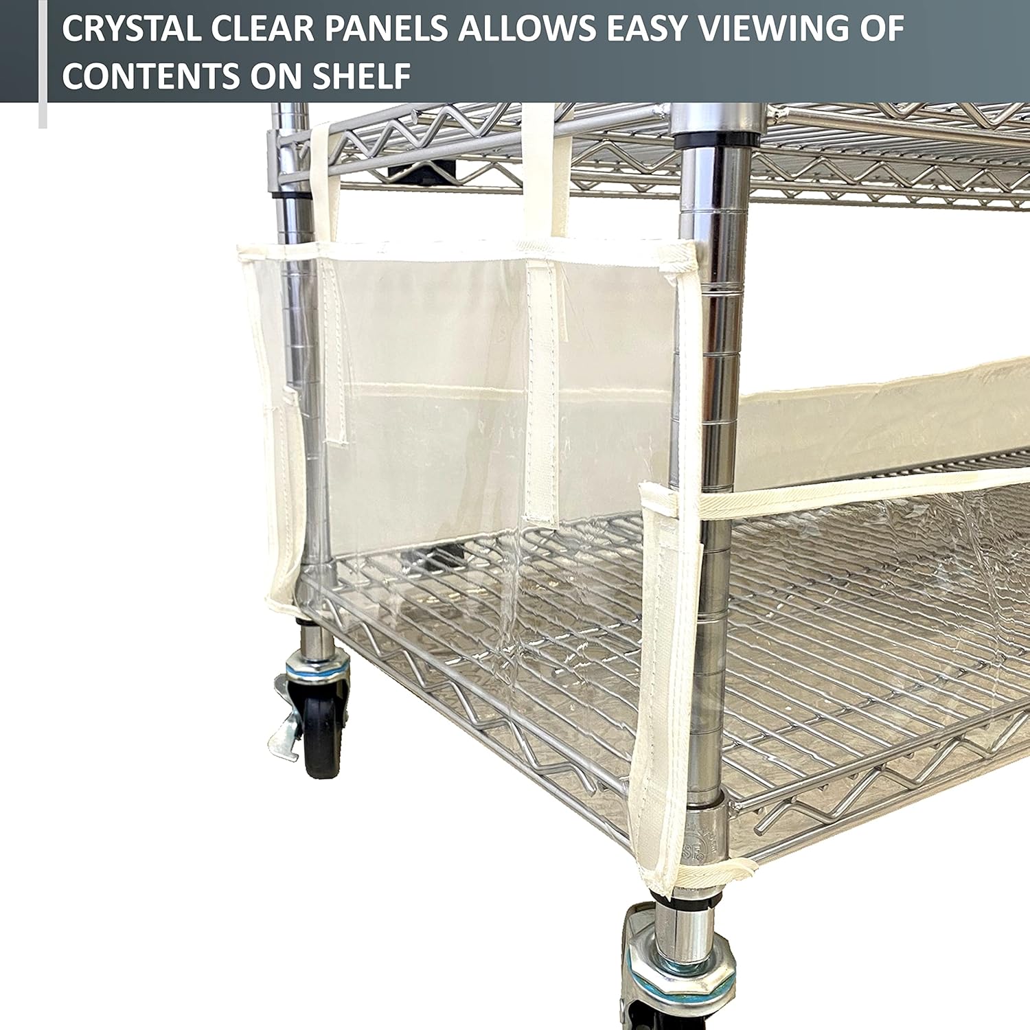 Formosa Covers | Storage Shelving Unit Bottom Rack Cover, See Through PVC (48" W x 24" D x 6" H) (Cover Only)