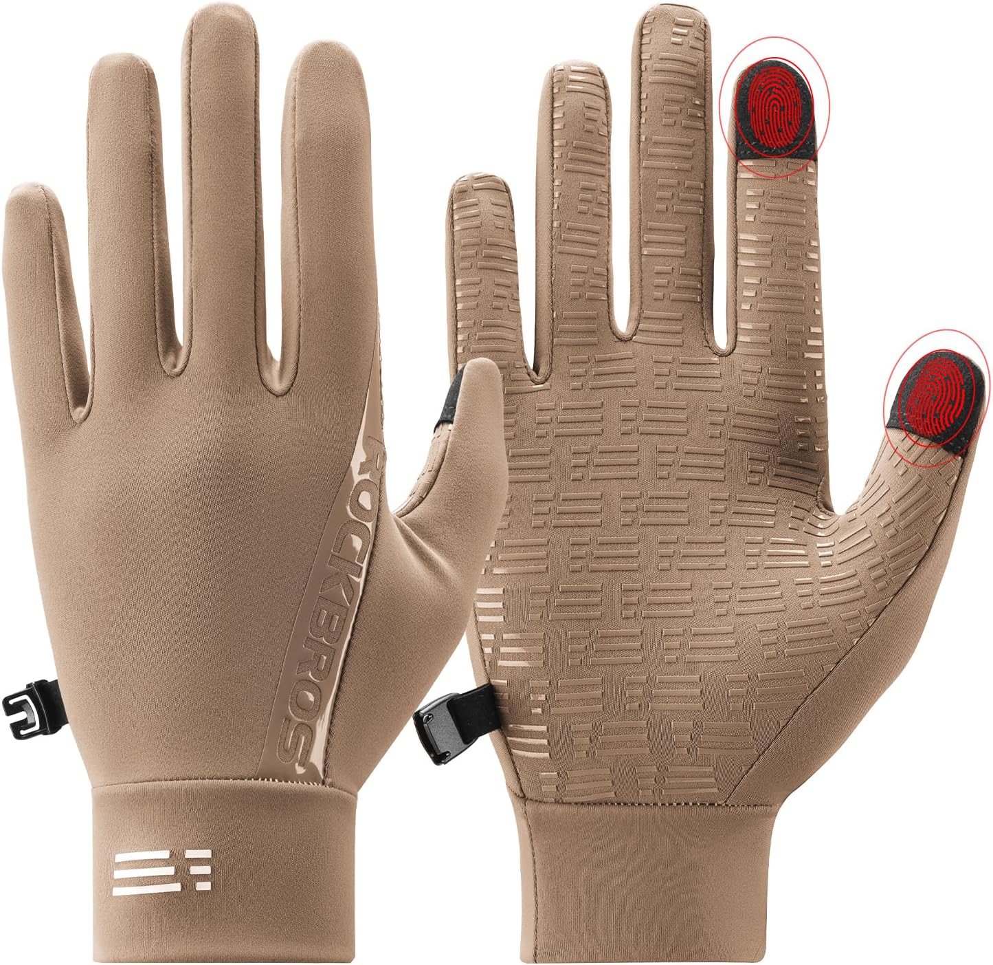 ROCKBROS Thin Womens Winter Gloves Inner Graphene Coating Thermal Anti-Slip | Windproof Fabric Lightweight Touch Screen MTB Road Bicycle Gloves for Running Driving Cycling Outdoor