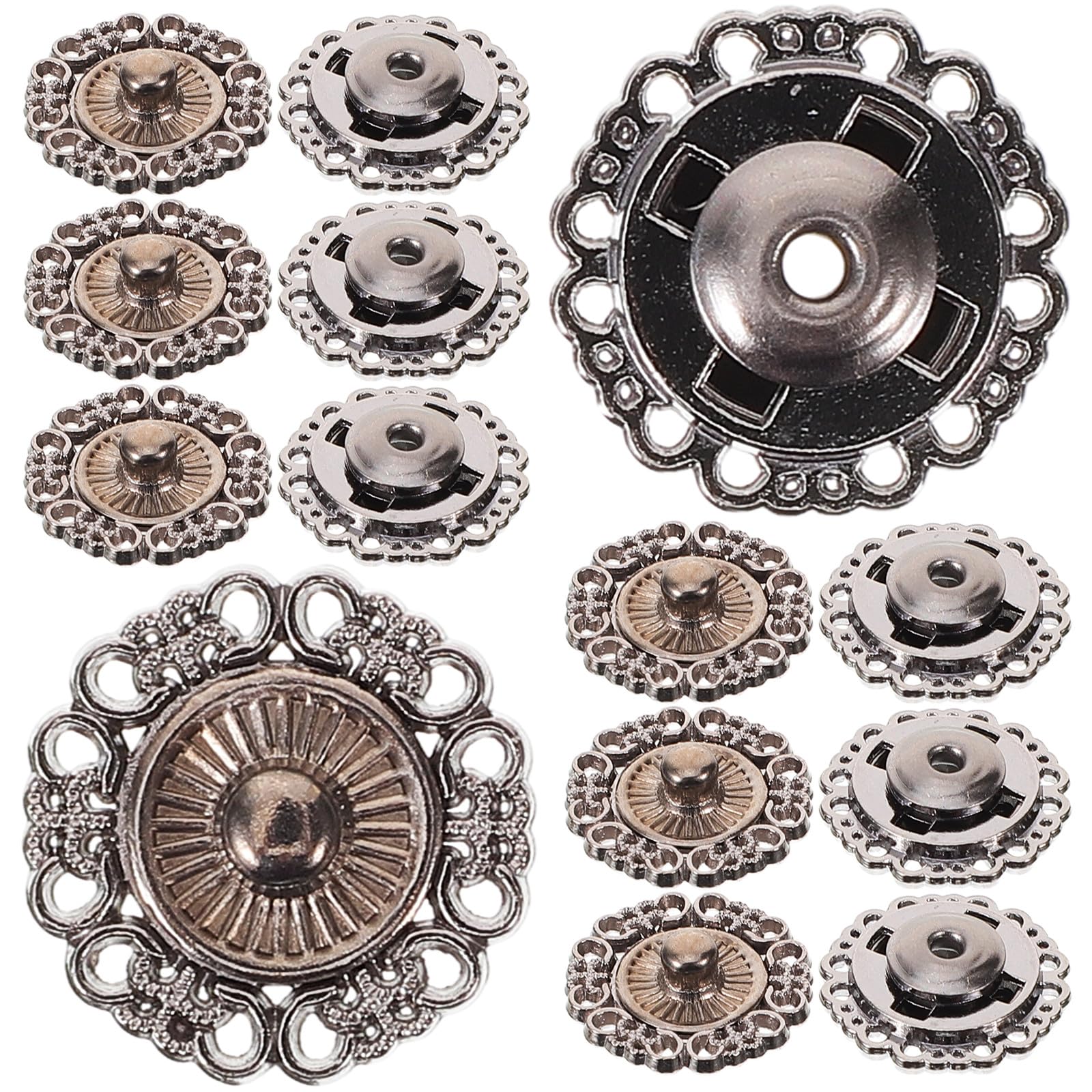 Boutons-pression en alliage de zinc noir vintage pour customiser vos vestes