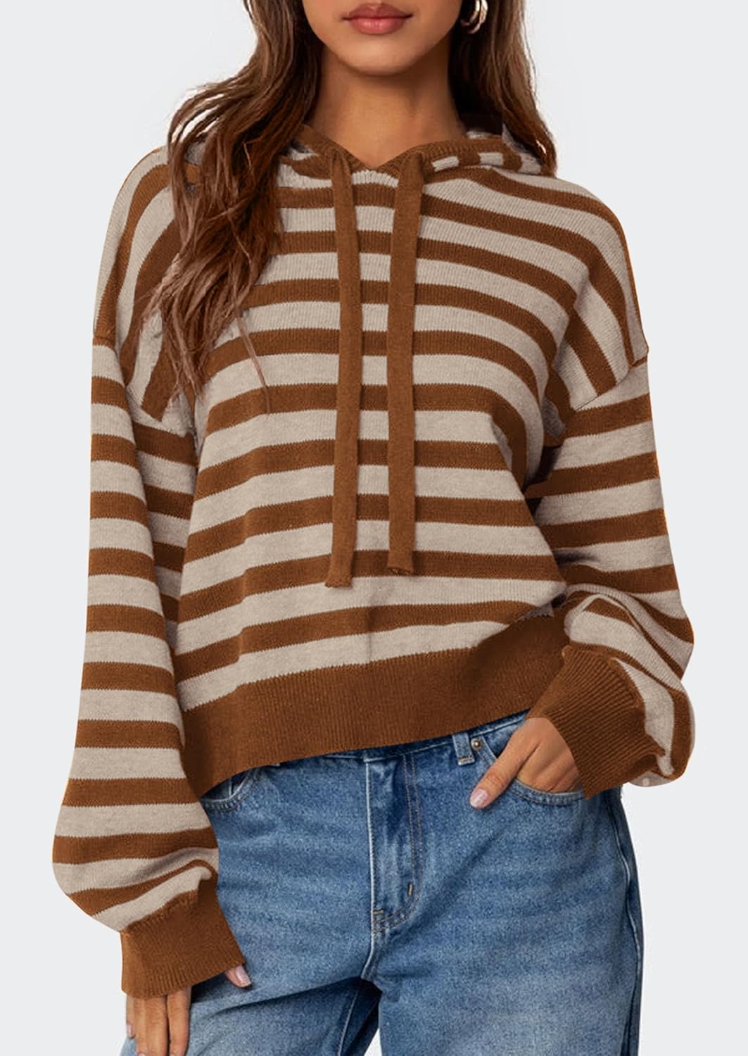 PRETTYGARDEN Hoodies for Women Fall Fashion 2026 Striped Pullover Sweaters Casual Long Sleeve Tops Winter Clothing - Image 2