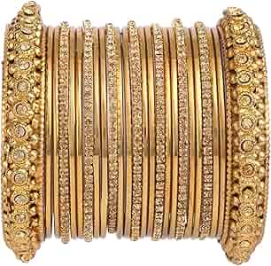 Amazon.com: Efulgenz Indian Bangles for Women Oxidized