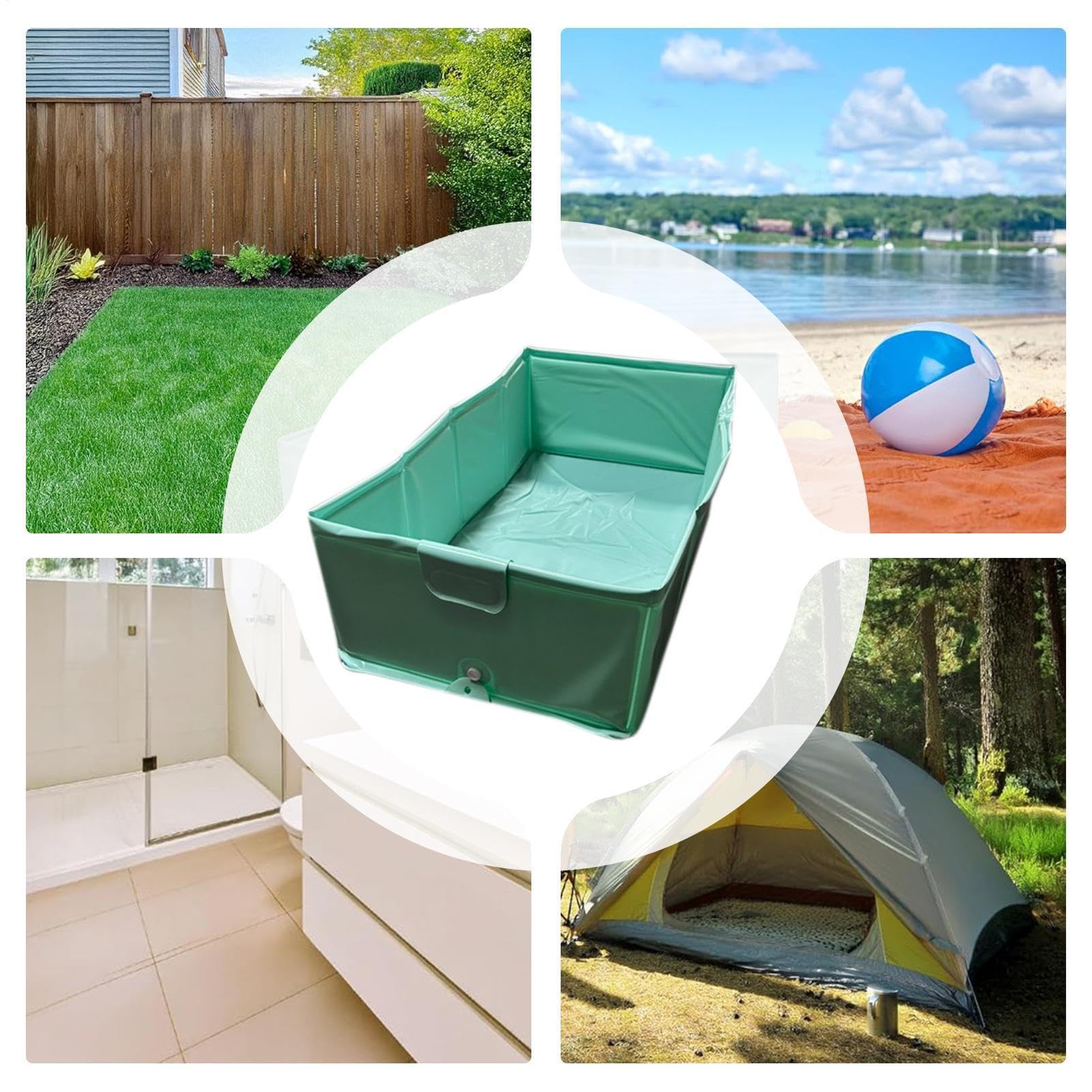 Piscina Pieghevole Cani Vasca Gatti Pieghevole e Antiscivolo | 80 x 40 x 20 cm Vasche per Cani per il Bagnetto Adatta A Gatti Spazio Giochi Esterno Giardino Cortile Casa