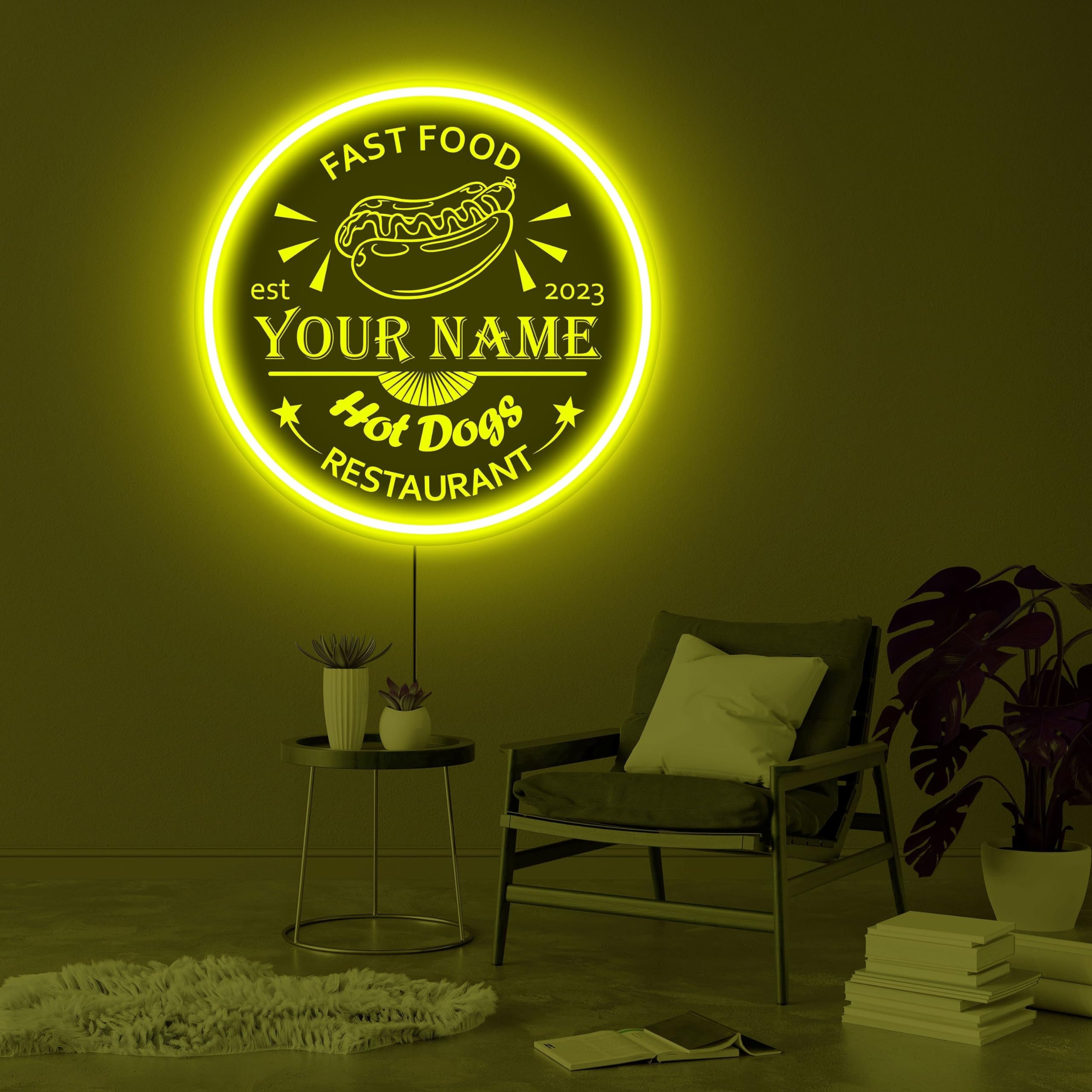Hot Dog Neon Sign, Bar Neon Sign Custom, Pub Light, Fast Food Neon Sign, Street Food LED Lights, Restaurant Neon Sign, Hot Dog Bar Sign