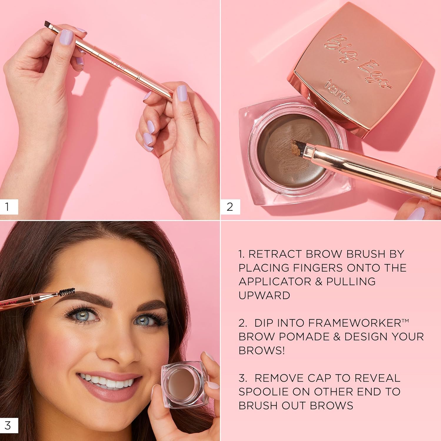 tarte big ego frameworker brow pomade – Creamy Pigmented Eyebrow Gel to Sculpt & Fill with Waterproof, Smudgeproof, Sweatproof Longwear Formula & Vitamin E to Condition, Vegan & Cruelty Free - Image 6