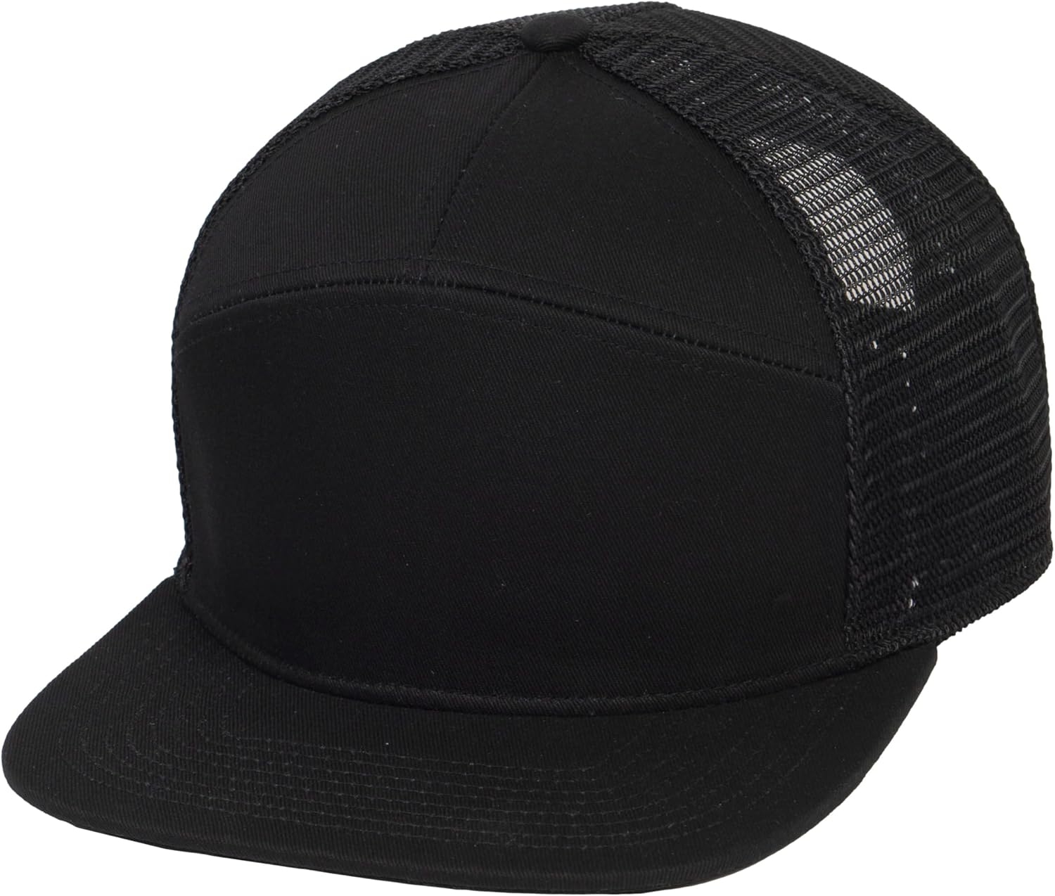 TOP HEADWEAR 7 Panel Hats for Men - Flat Bill Snapback Trucker Hat ...