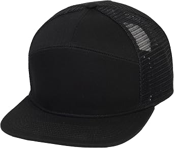 TOP HEADWEAR 7 Panel Hats for Men - Flat Bill Snapback Trucker Hat