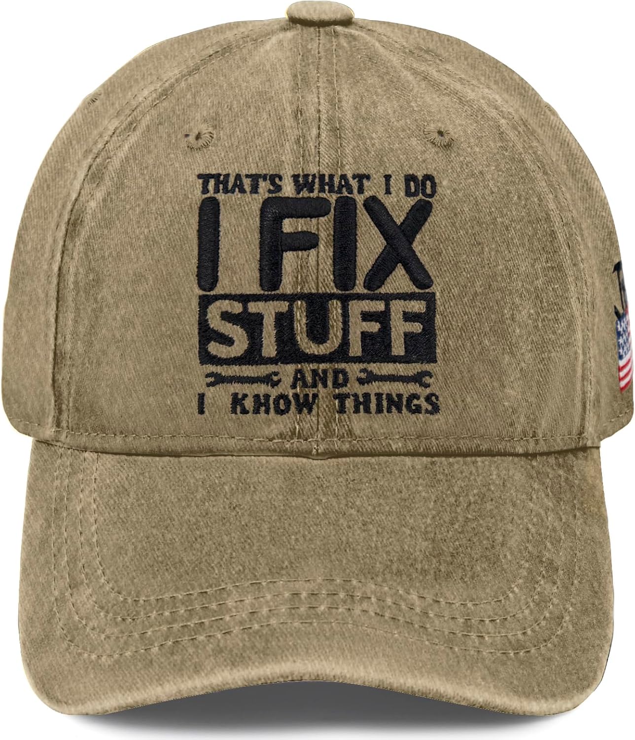 Embroidered That's What I Do I Fix Stuff & I Know Things Vintage Cotton Washed Hat Ideas Birthday - Image 2