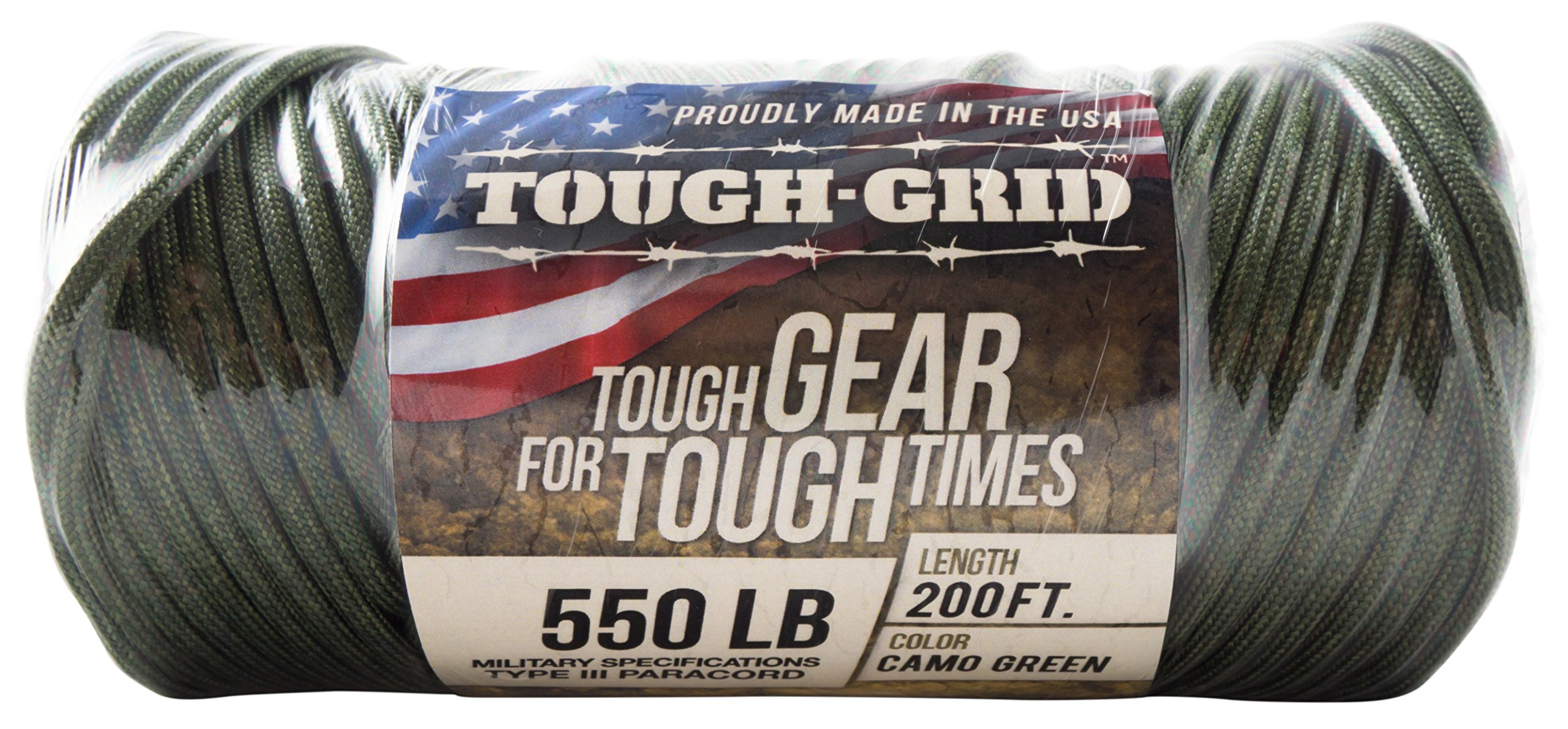 Buy TOUGHGRID 550lb Camo Green Paracord / Parachute Cord 100 Nylon