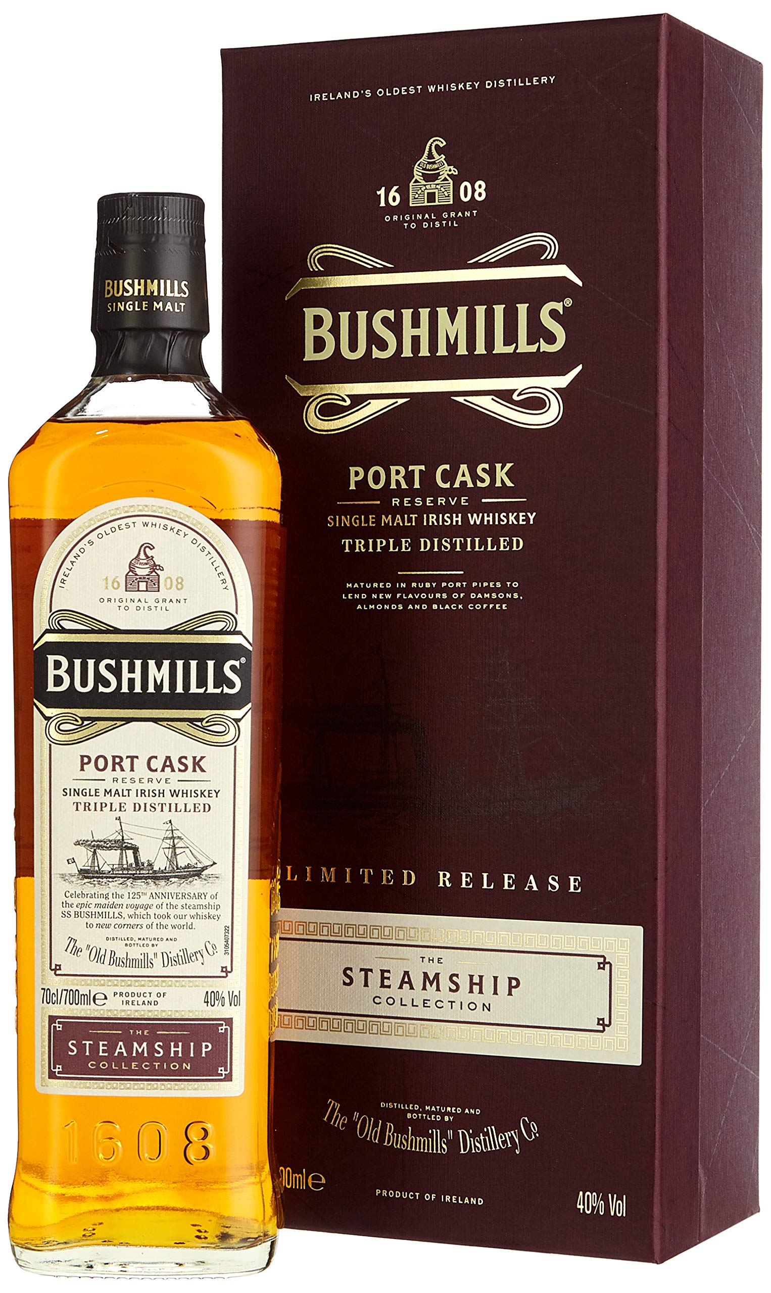 Bushmills Steamship Port Cask 0,7 Liter 40% Vol.