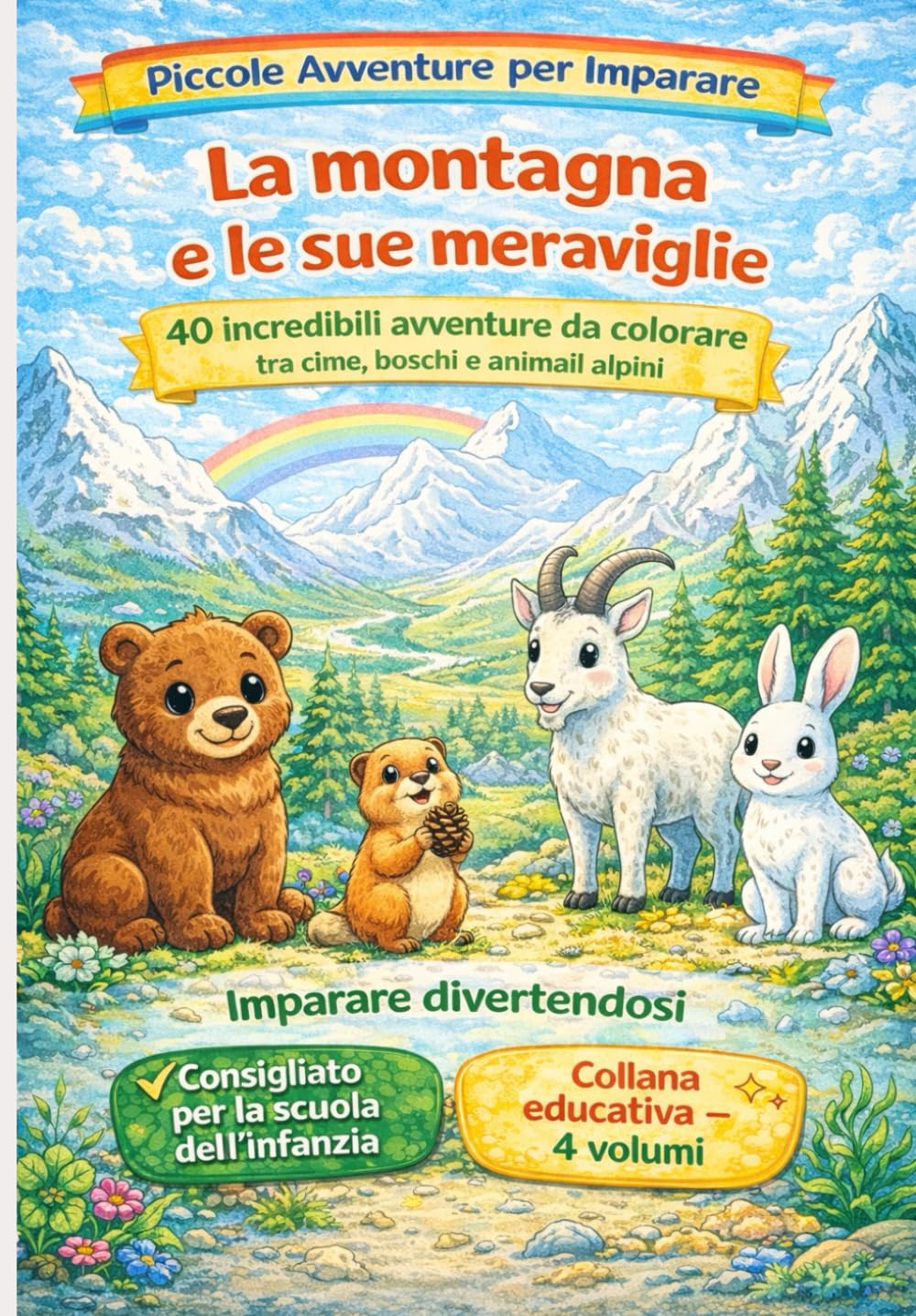 La montagna e le sue meraviglie: 40 incredibili avventure da colorare tra cime, boschi e animali alpini
