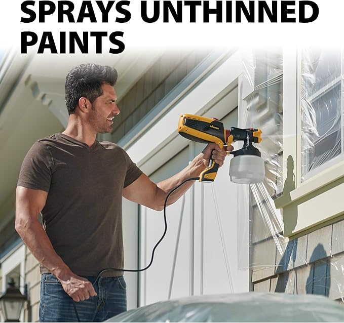 Wagner Spraytech 0529010 FLEXiO 590 Handheld HVLP Paint Sprayer, Sprays Most Unthinned Latex, Includes Two Nozzles - iSpray & Detail Finish Nozzle, Complete Adjustability for All Needs, Multi-Colored