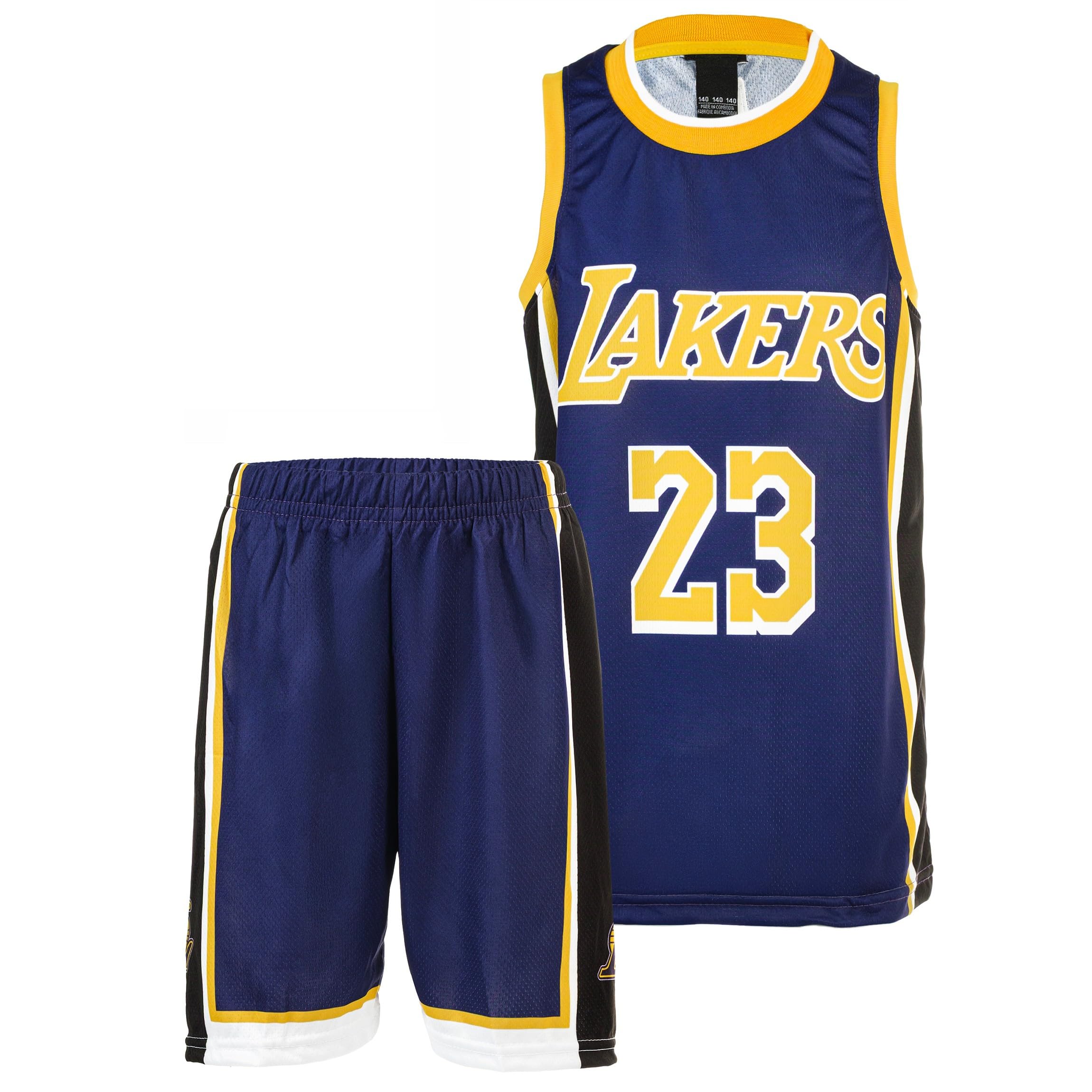 Lakers Lebron James #23 Basketball Trikot Bausatz mit Shorts, Lila, 140