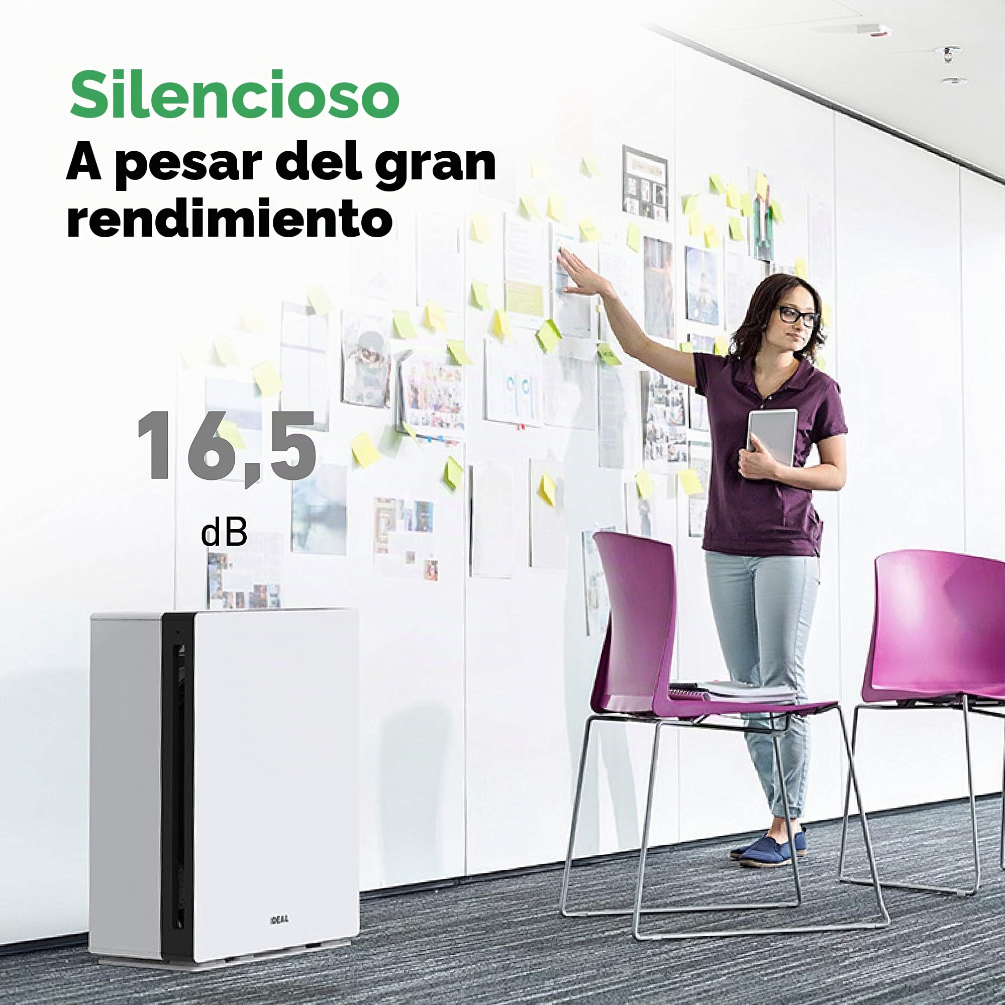 IDEAL - Purificador de aire AP60 PRO hasta 70 m² | Fabricado en Alemania | Filtro HEPA y filtro de carbón activo, CADR 562 m³/h, 99,99% de potencia de filtro (alérgenos, olores, polvo)